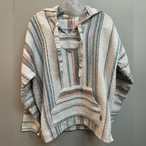 Vintage Molina Baja hoodie, colorful striped design, size L, great condition